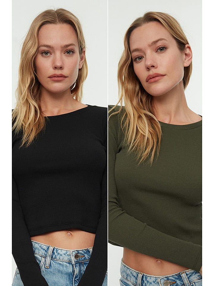 trendyol Koszulka w kolorze oliwkowym rozmiar: M