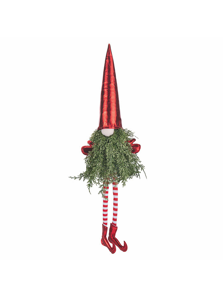 Villa d´Este Figurka dekoracyjna "Christmas Gnome" w kolorze zielono-czerwonym - dł. 55 cm rozmiar: onesize