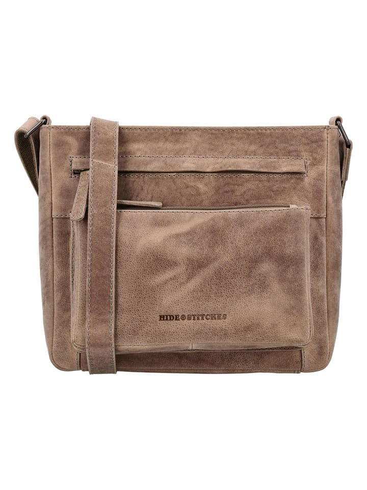 HIDE & STITCHES Skórzana torebka "Idaho" w kolorze jasnobrązowym - 27 x 23 x 7 cm rozmiar: onesize
