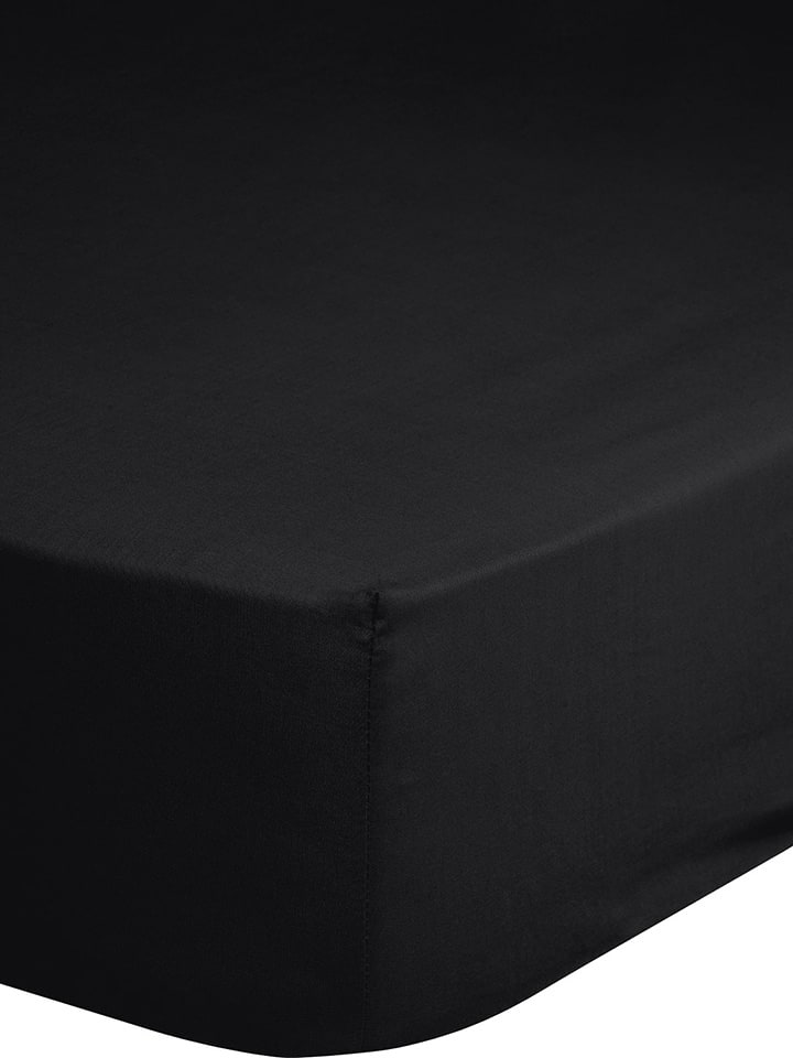 Good Morning Prześcieradło w kolorze czarnym na gumce rozmiar: 90x200 cm