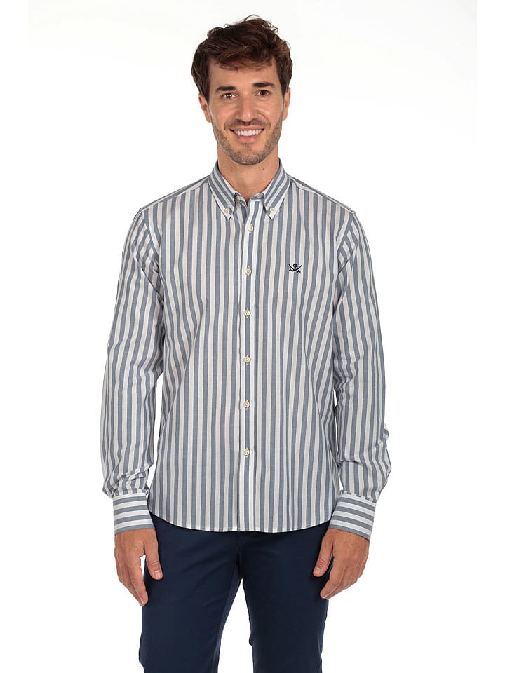 The Time of Bocha Koszula "Oxford" w kolorze szaro-białym rozmiar: M