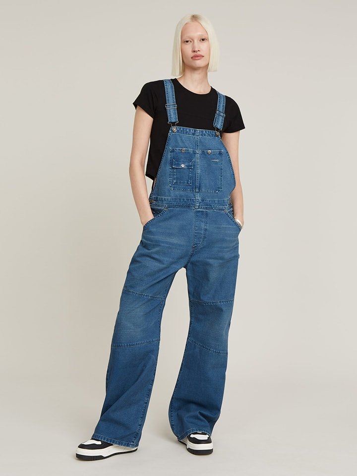 G-Star Ogrodniczki dżinsowe w kolorze niebieskim rozmiar: M