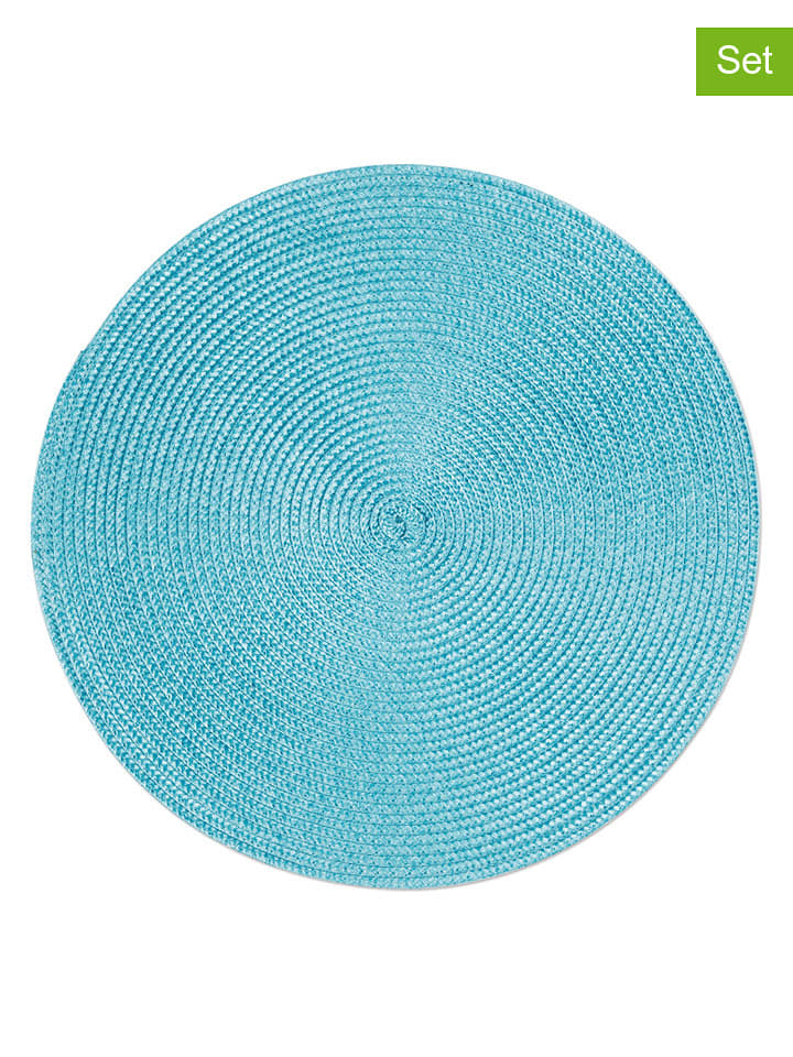 Trendy Kitchen by EXCÉLSA Podkładki stołowe (6 szt.) "Round" w kolorze błękitnym - Ø 36 cm rozmiar: onesize