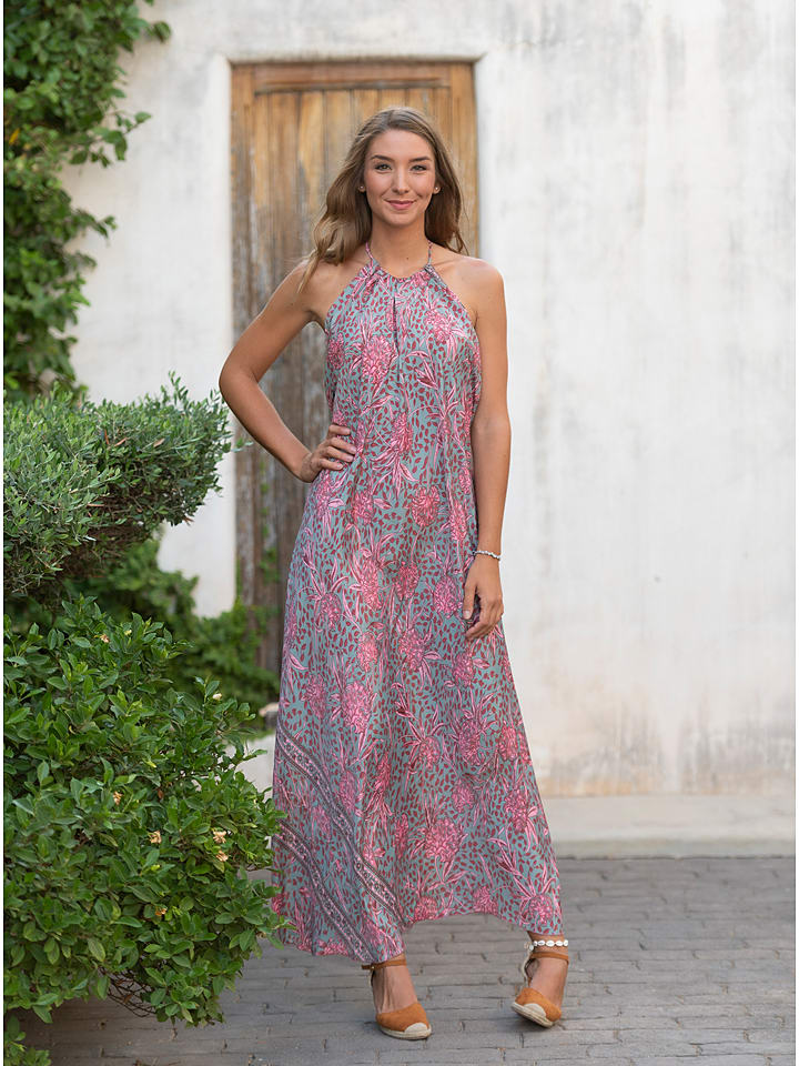 Isla Bonita by SIGRIS Sukienka w kolorze turkusowo-różowym rozmiar: L