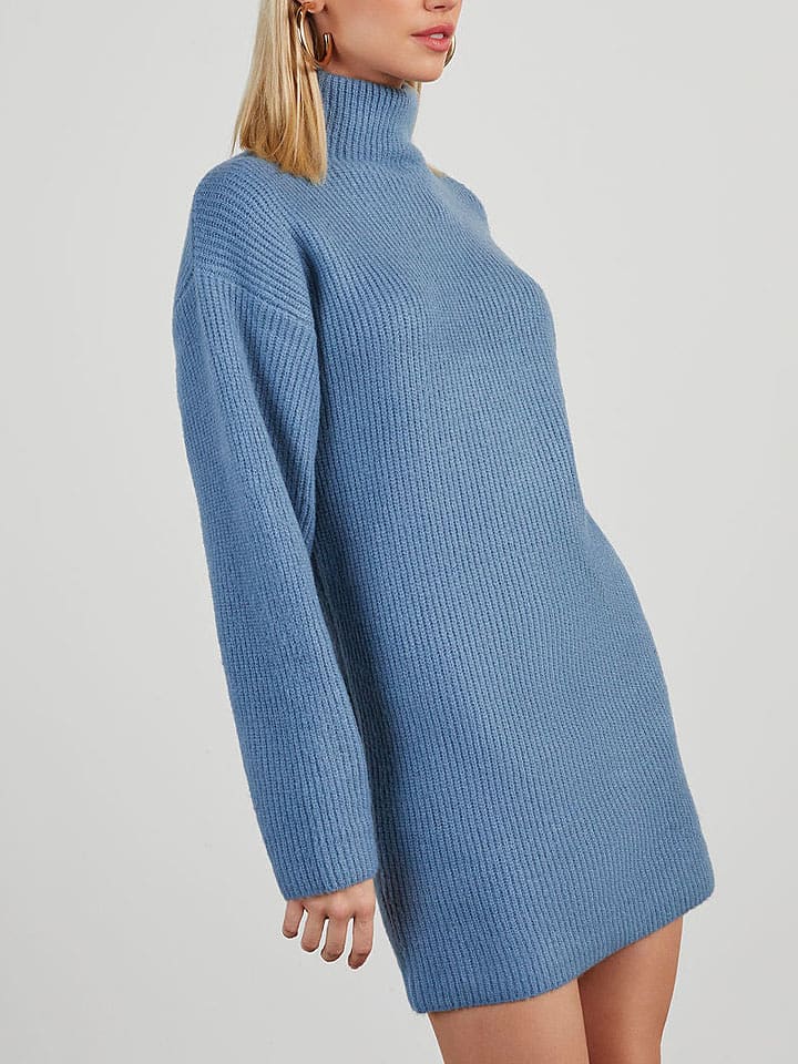Milan Kiss Sukienka dzianinowa w kolorze błękitnym rozmiar: M
