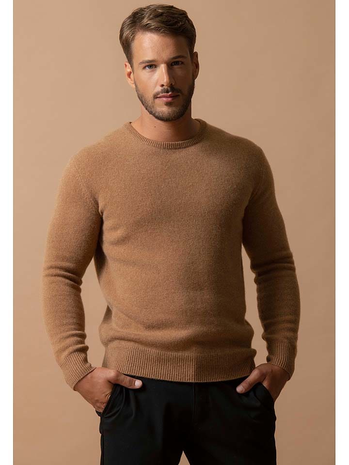 Perfect Cashmere Kaszmirowy sweter "Eden" w kolorze jasnobrązowym rozmiar: XXL