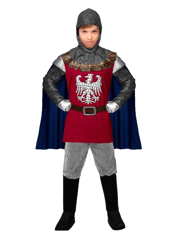 Carnival Party 3-częściowy kostium "Ritter" w kolorze czerwono-niebieskim rozmiar: 128
