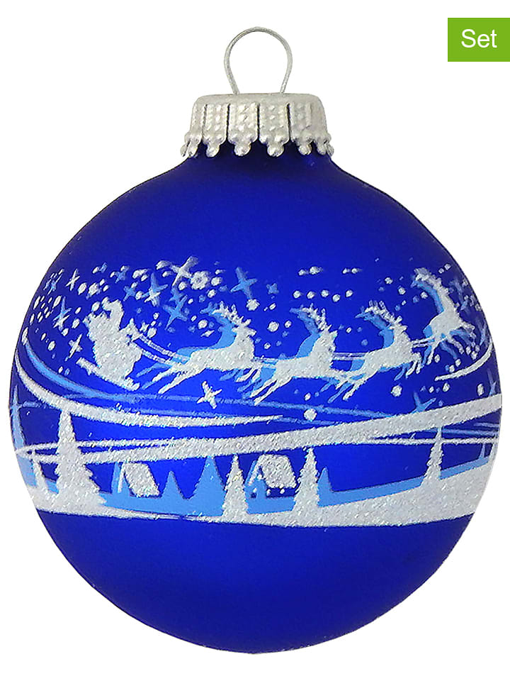 Krebs Glas Lauscha Bombki (4 szt.) w kolorze niebieskim rozmiar: onesize