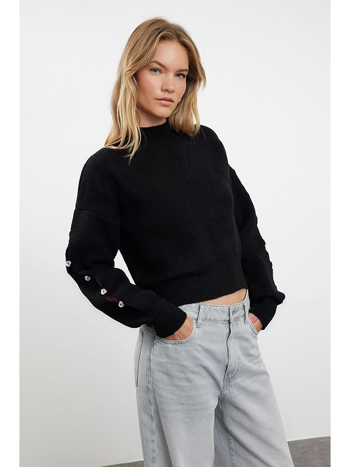 trendyol Sweter w kolorze czarnym rozmiar: M