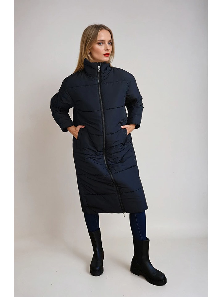 Monki Płaszcz pikowany w kolorze czarnym rozmiar: S