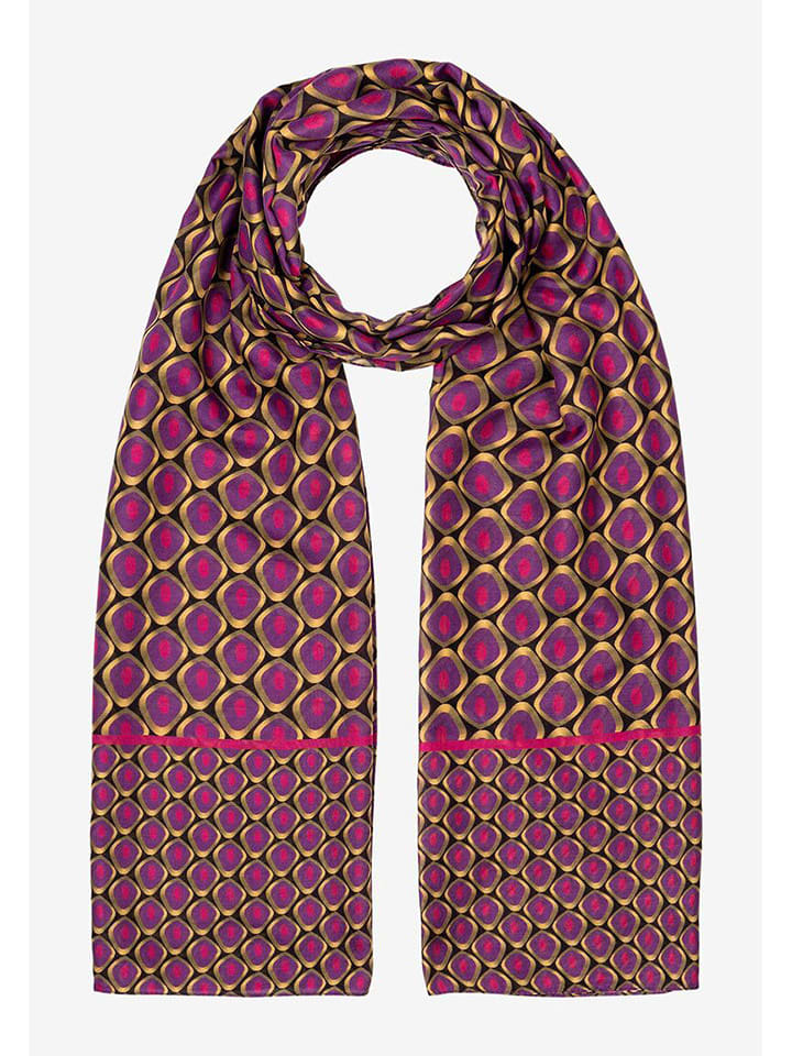 More & More Szal w kolorze czarno-złoto-fioletowym - 180 x 70 cm rozmiar: onesize