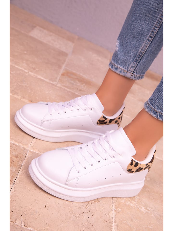 trendyol Sneakersy w kolorze biało-beżowo-brązowym rozmiar: 37