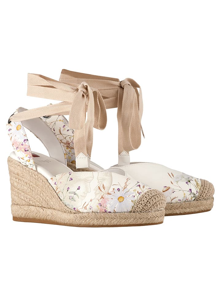 Högl Skórzane espadryle w kolorze kremowo-beżowym ze wzorem rozmiar: 38,5