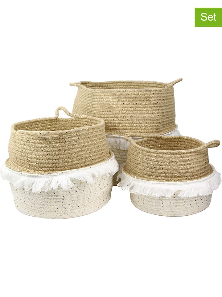 THE HOME DECO FACTORY Kosze (3 szt.) w kolorze jasnobrązowym rozmiar: onesize