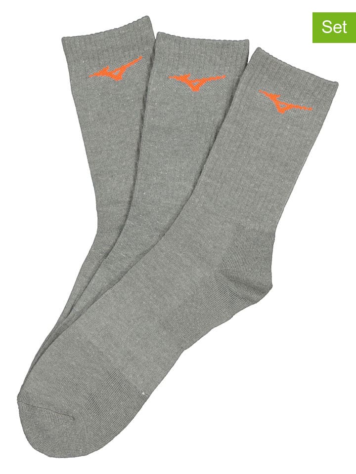 Mizuno Skarpety sportowe (3 pary) w kolorze szarym rozmiar: 44-46