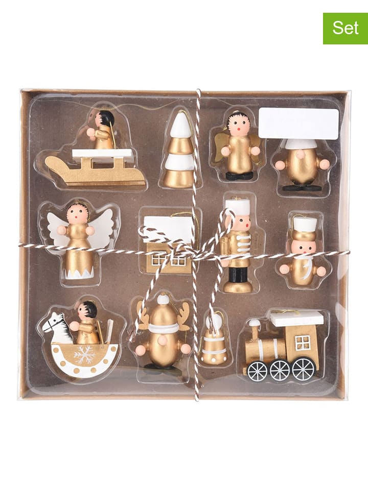 WellHome Zawieszki dekoracyjne (12 szt.) w kolorze złoto-białym rozmiar: onesize