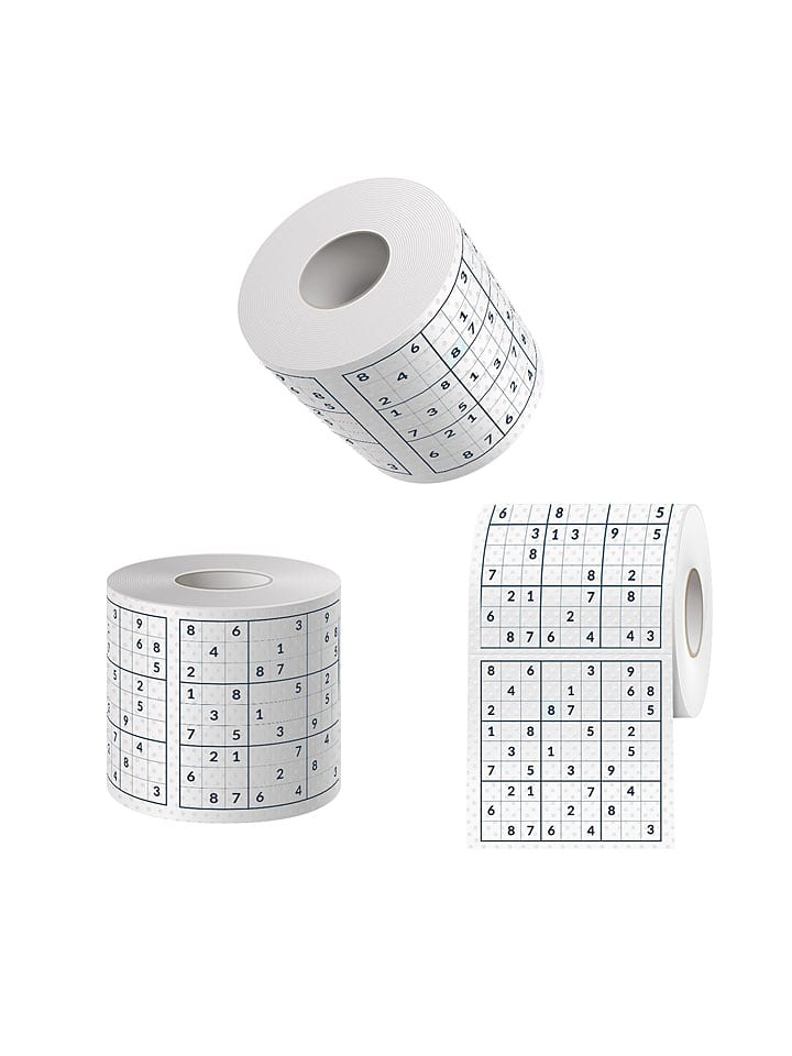 MAD MONKEY Papier toaletowy Sudoku "Mad Monkey" w kolorze białym rozmiar: onesize