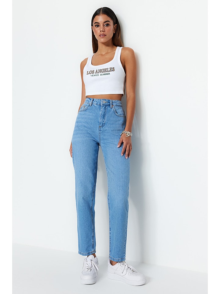 trendyol Dżinsy - Tapered fit - w kolorze błękitnym rozmiar: 42