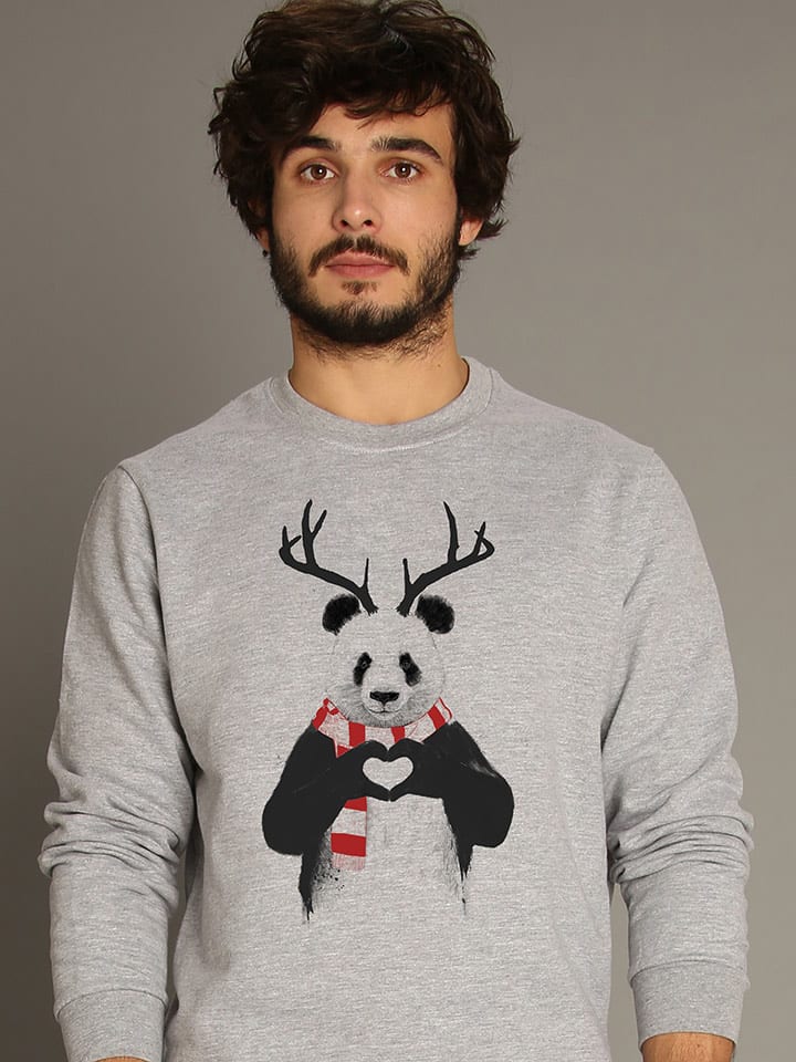 WOOOP Bluza "XMAS Panda" w kolorze szarym rozmiar: XS