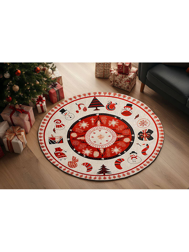 Conceptum Hypnose Dywan "Crp-Yrlk26-12" w kolorze biało-czerwonym rozmiar: 100x100 cm