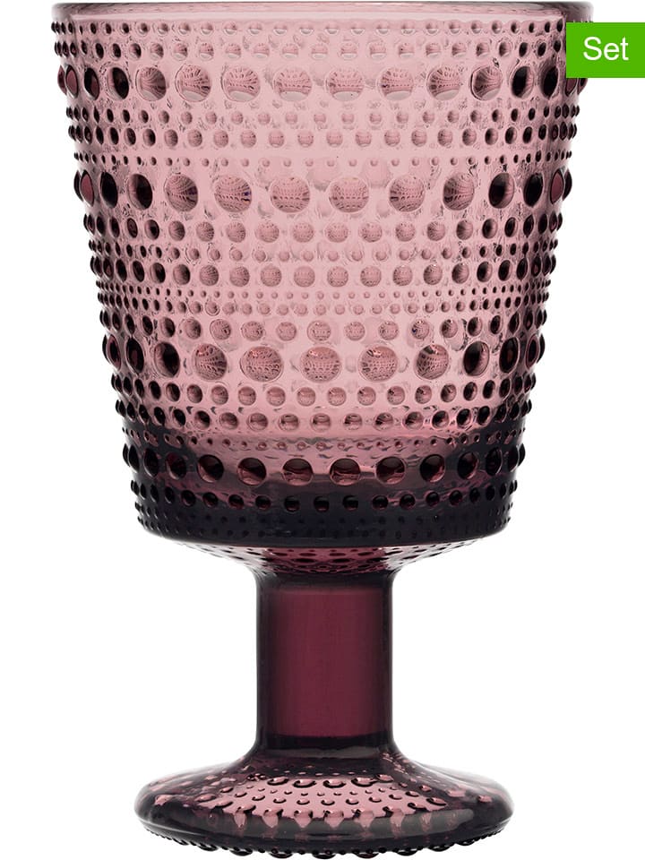iittala Kieliszki (2 szt.) "Kastehelmi" w kolorze jasnoróżowym - 260 ml rozmiar: onesize