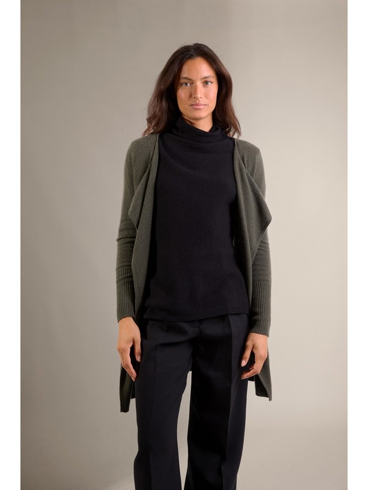 Perfect Cashmere Kaszmirowy kardigan "Abigail" w kolorze khaki rozmiar: M