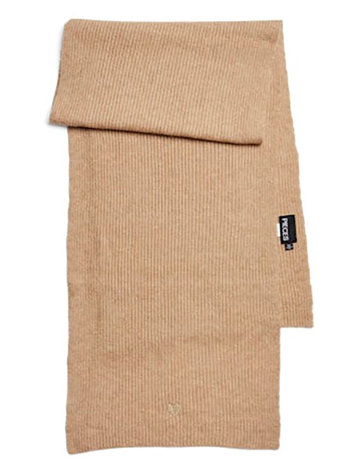 Pieces Szal w kolorze beżowym - 190 x 40 cm rozmiar: onesize