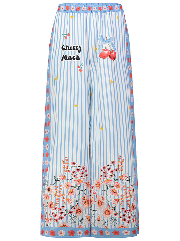 Sublevel Spodnie w kolorze błękitno-białym rozmiar: M/L