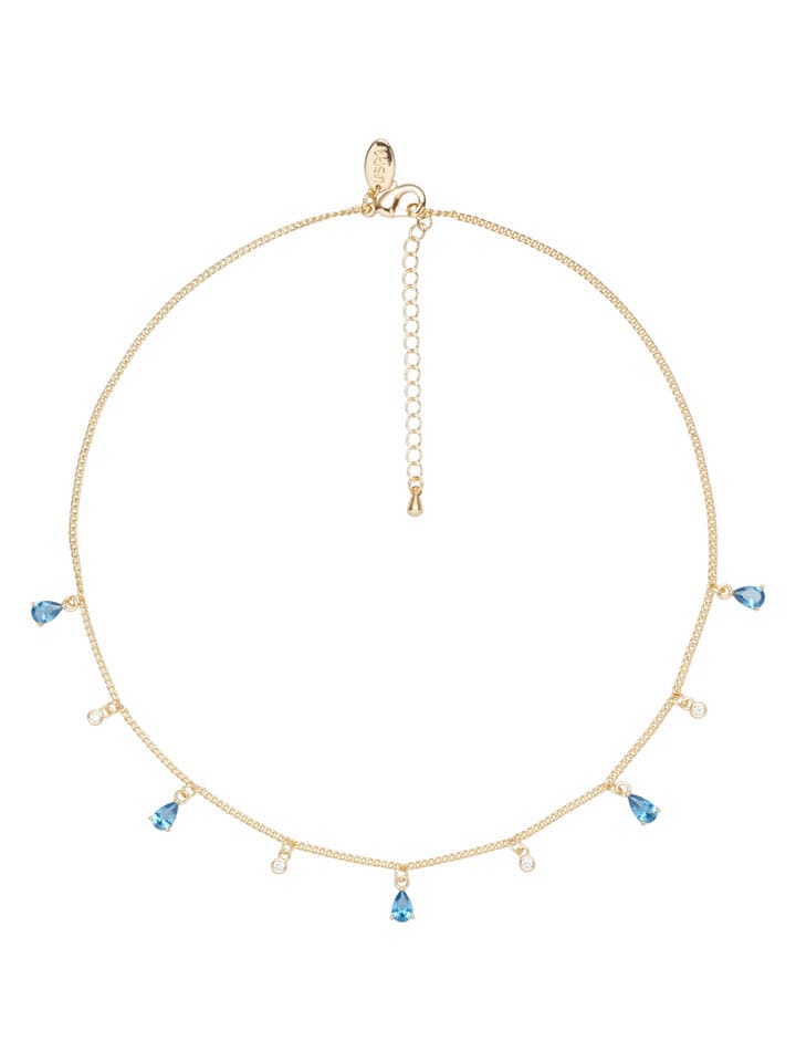 U.S. Polo Assn. Pozłacany naszyjnik z kamieniami ozdobnymi - dł. 36 cm rozmiar: onesize