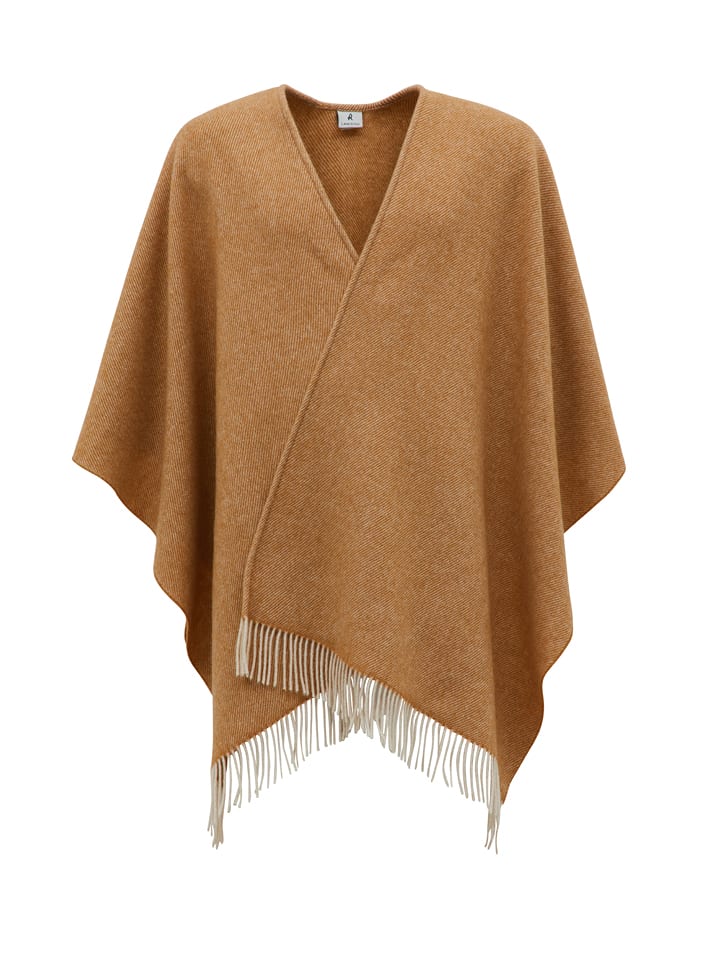 Lanerossi Wełniane ponczo "Kim" w kolorze karmelowym - 130 x 180 cm rozmiar: onesize