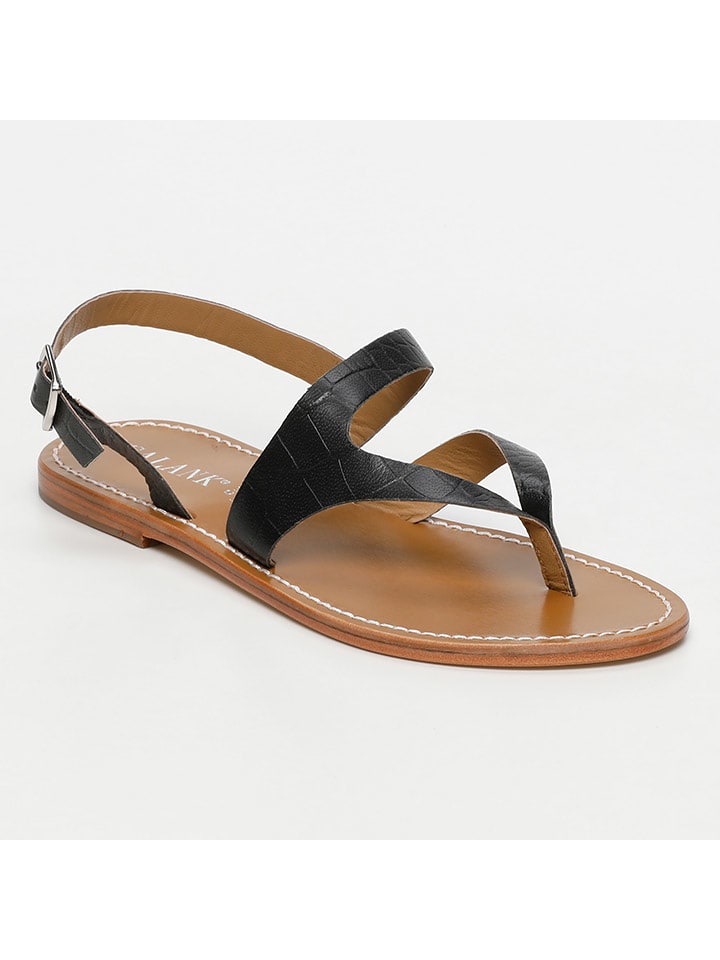 CALANK Skórzane sandały w kolorze czarnym rozmiar: 38