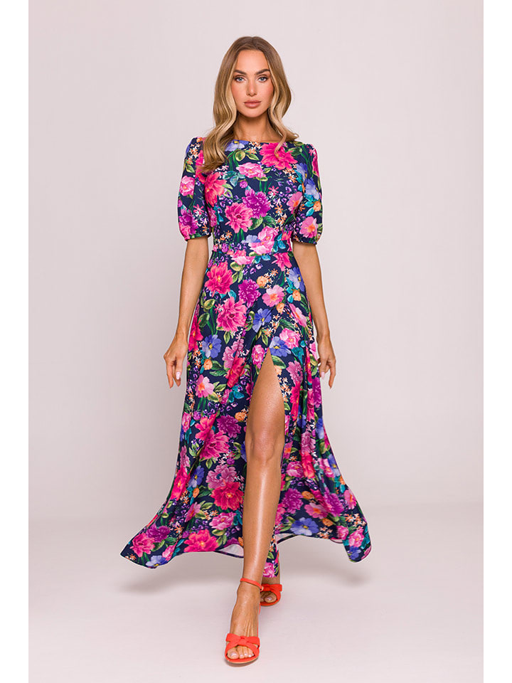 made of emotion Sukienka w kolorze granatowo-różowym rozmiar: M