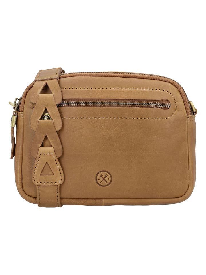 HIDE & STITCHES Skórzana torebka w kolorze jasnobrązowym - 19 x 14 x 6 cm rozmiar: onesize