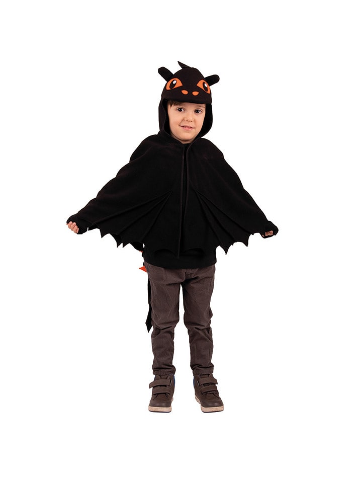 Party x People Peleryna kostiumowa "Schwarzer Drache" w kolorze czarno-pomarańczowym rozmiar: 116/128