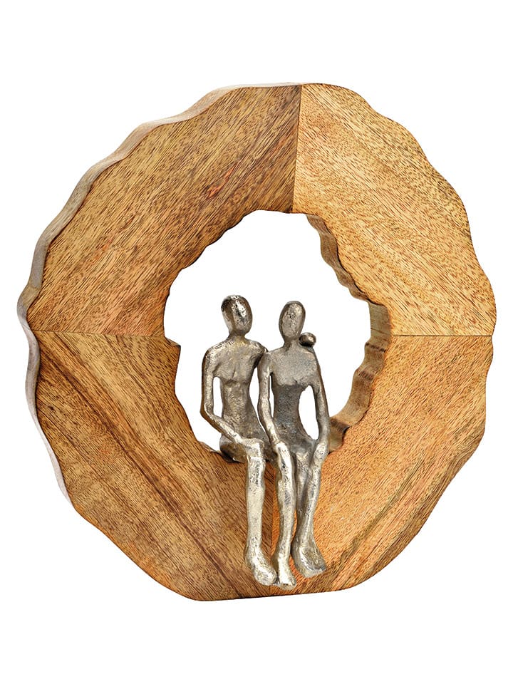 G. Wurm Figurka dekoracyjna w kolorze srebrno-jasnobrązowym - 30 x 33 x 8 cm rozmiar: onesize