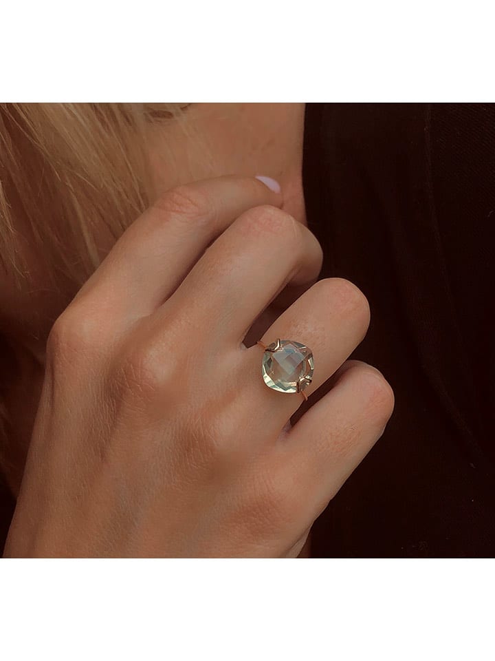 Les Petites Précieuses Pozłacany pierścionek z ametystem rozmiar: 58