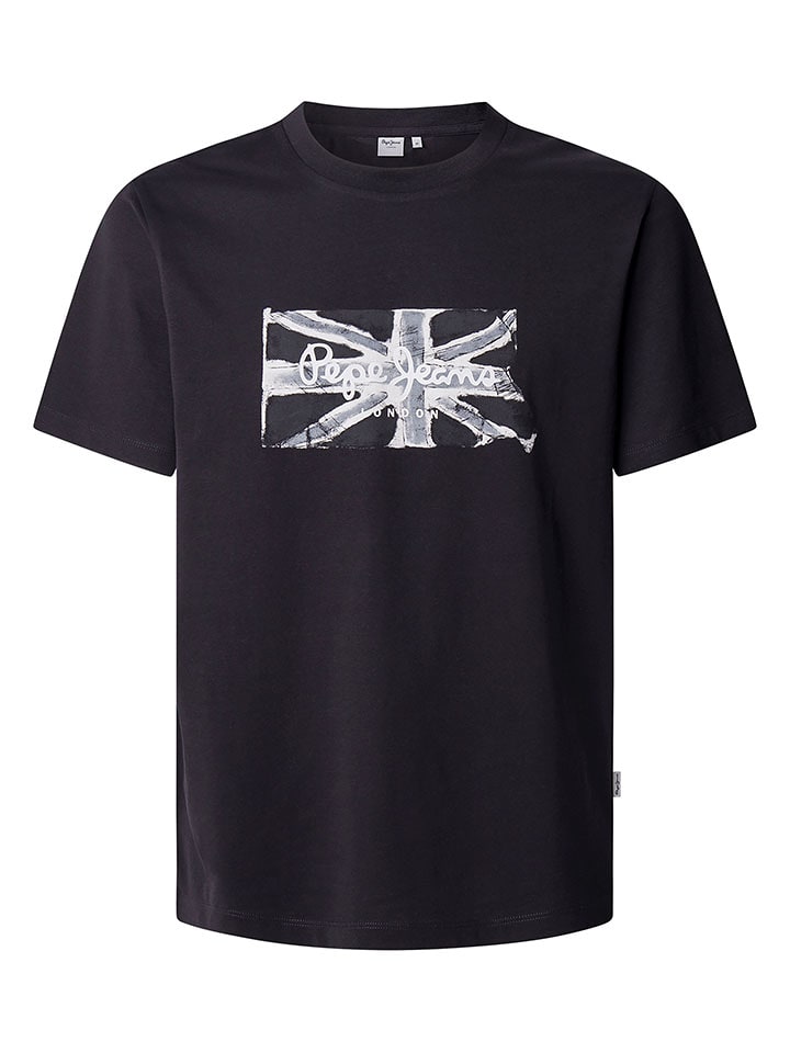 Pepe Jeans Koszulka "Flag" w kolorze czarnym rozmiar: XS