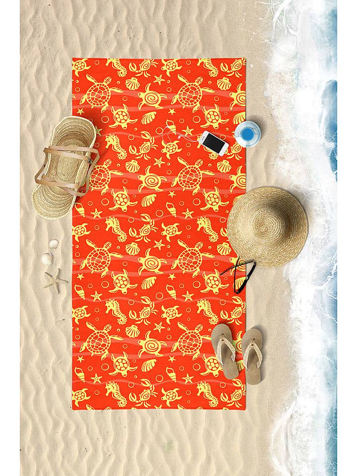 Samimi Ręcznik plażowy "Underwater" w kolorze żółto-czerwonym - 150 x 75 cm rozmiar: onesize