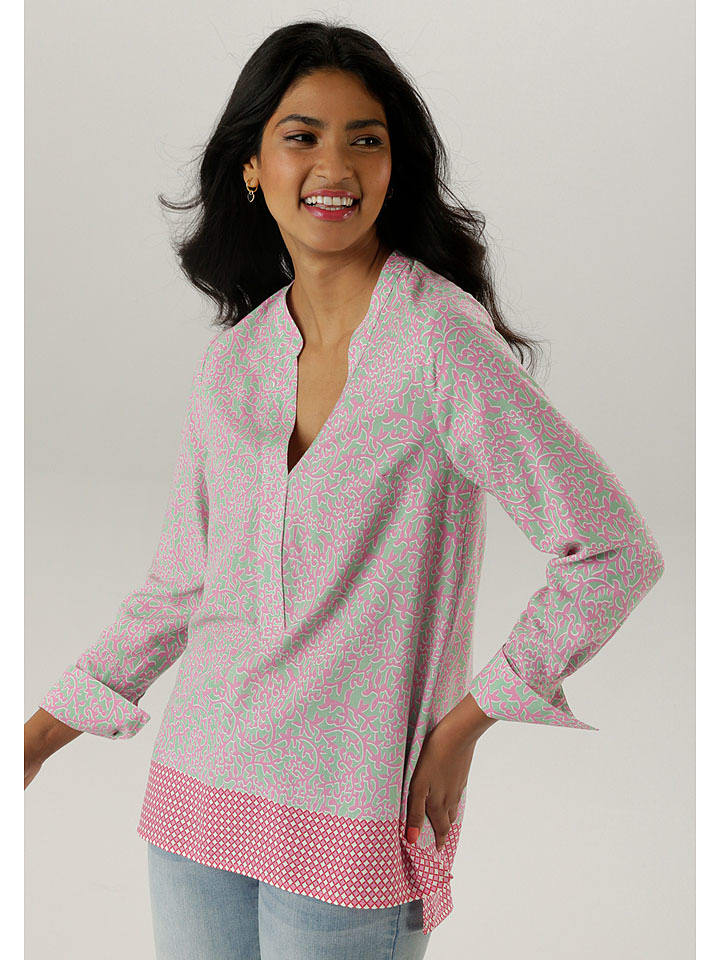 Aniston Bluzka w kolorze miętowo-jasnoróżowym rozmiar: 38