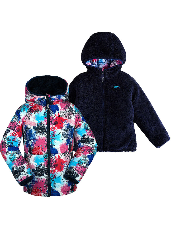 Peek U Dwustronna kurtka pikowana "Meadow" w kolorze granatowym ze wzorem rozmiar: 110