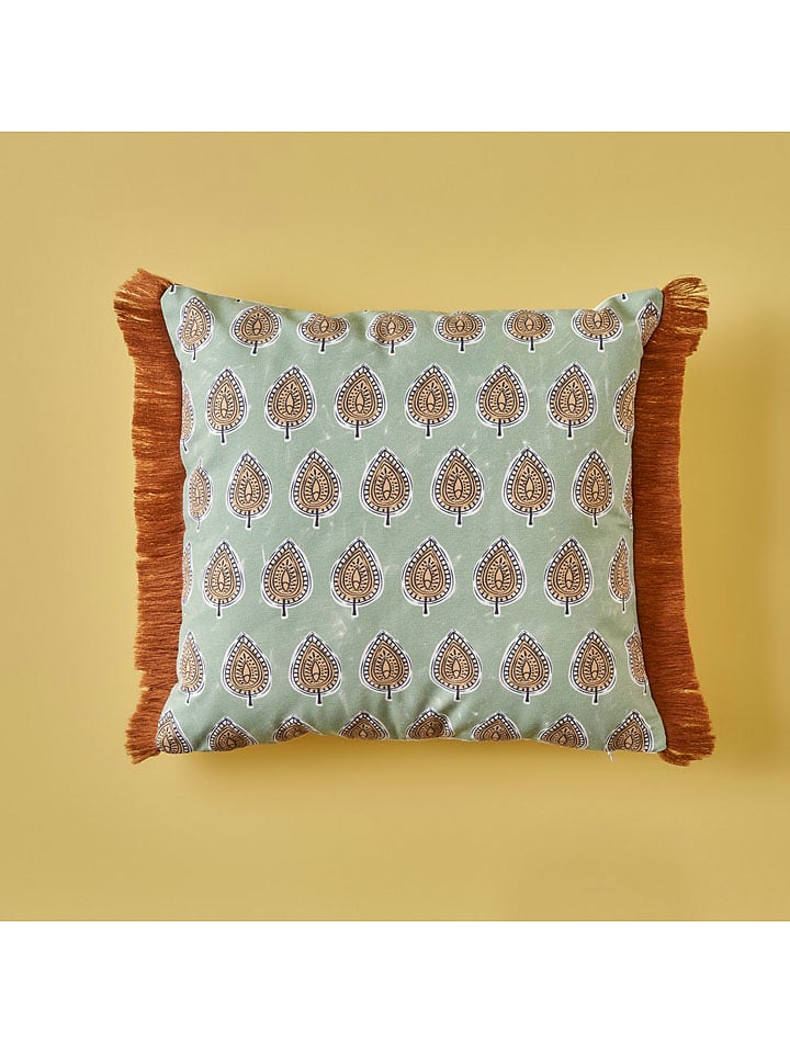 BELLA MAISON Poszewka "Elegance" w kolorze turkusowo-pomarańczowym na poduszkę rozmiar: 43x43 cm