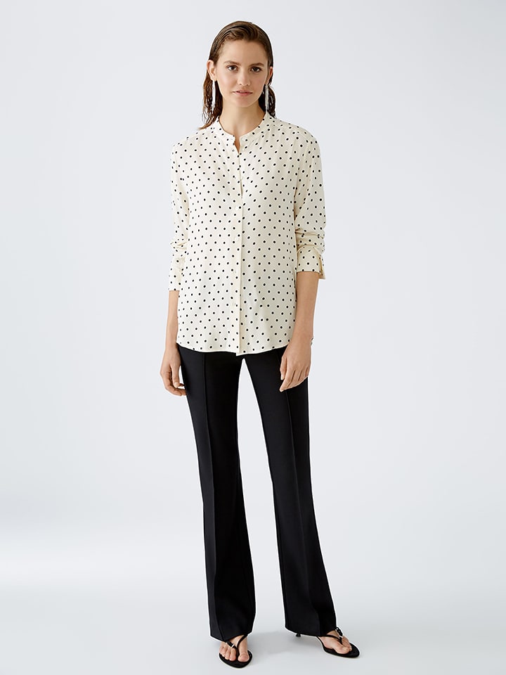 Oui Bluzka w kolorze kremowo-czarnym rozmiar: 40