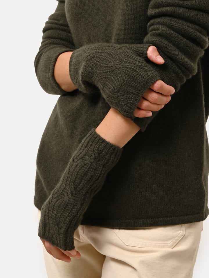 Perfect Cashmere Kaszmirowe mankiety "Bale" w kolorze zielonym rozmiar: onesize