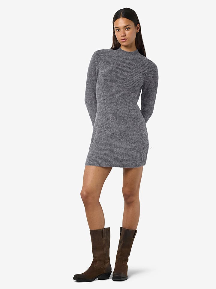 Noisy may Sukienka dzianinowa w kolorze szarym rozmiar: L