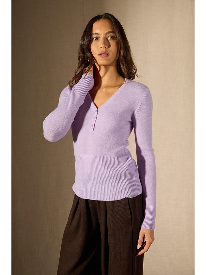 Perfect Cashmere Kaszmirowy sweter "Selene" w kolorze lawendowym rozmiar: L