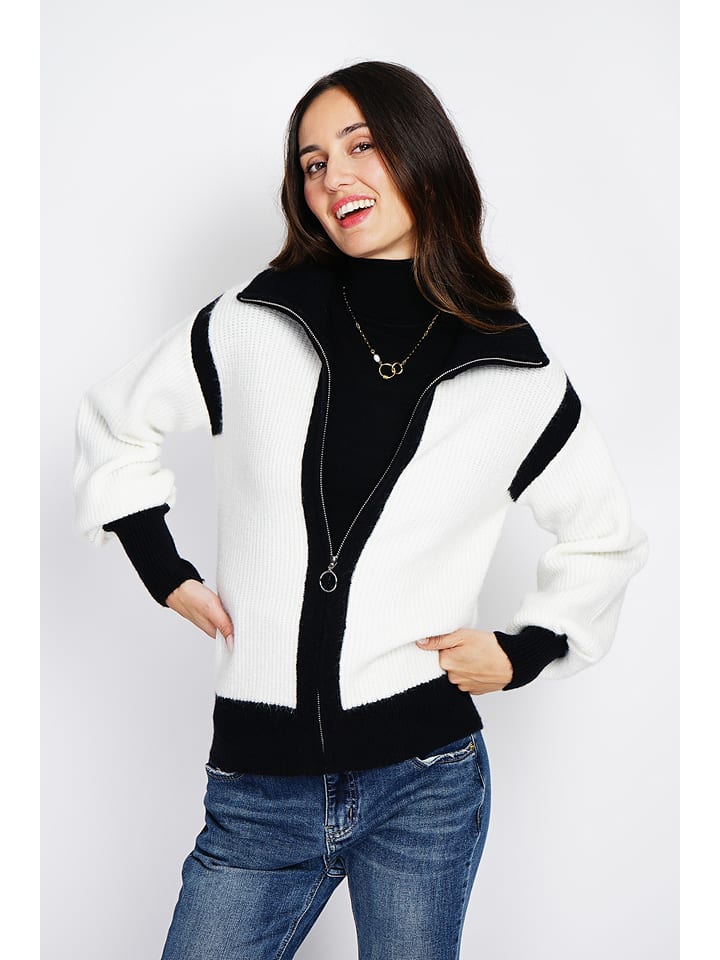 ASSUILI Kardigan w kolorze biało-czarnym rozmiar: 40