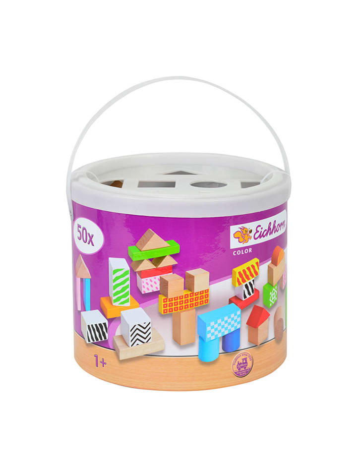 Eichhorn 50-częściowy zestaw drewnianych klocków "Color" - 12 m+ rozmiar: onesize