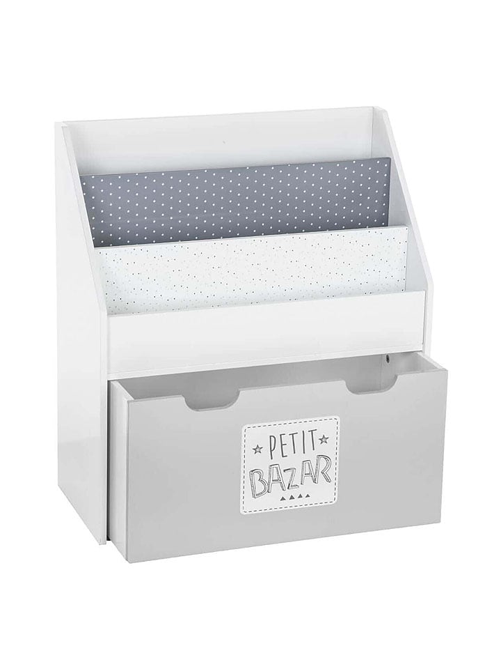 WellHome for Kids Regał w kolorze biało-szarym na książki - 62,7 x 70 x 30 cm rozmiar: onesize