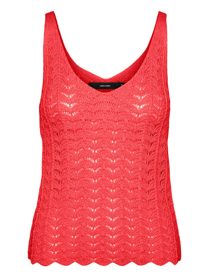 Vero Moda Top dzianinowy w kolorze czerwonym rozmiar: XS