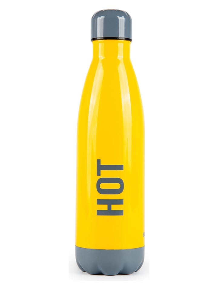 Trendy Kitchen by EXCÉLSA Butelka termiczna "Hot/Cold" w kolorze żółto-szarym - 500 ml rozmiar: onesize